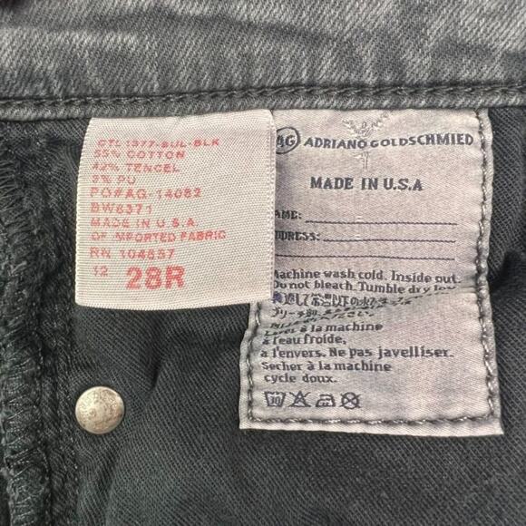 AG Adriano Goldschmied Jeans Women's Size 28 R Black The Stevie Slim Straight - Picture 8 of 11